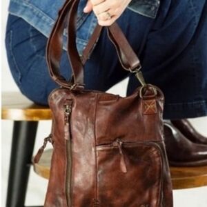 Bed Stü Aiken Leather Crossbody/handbag/purse Color:Almond (srp $260)